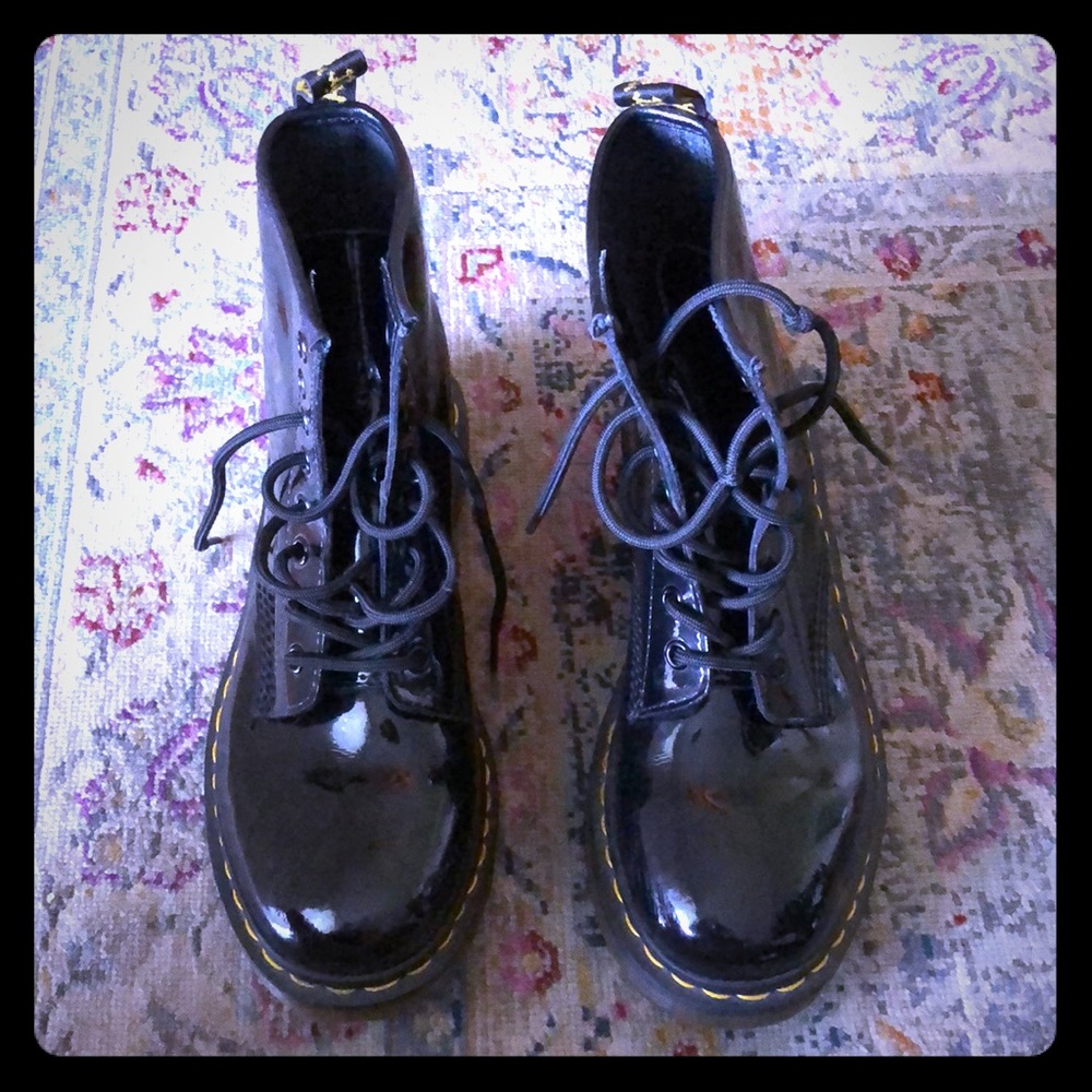 Dr. martens (shiny) boots (worn 4 times)